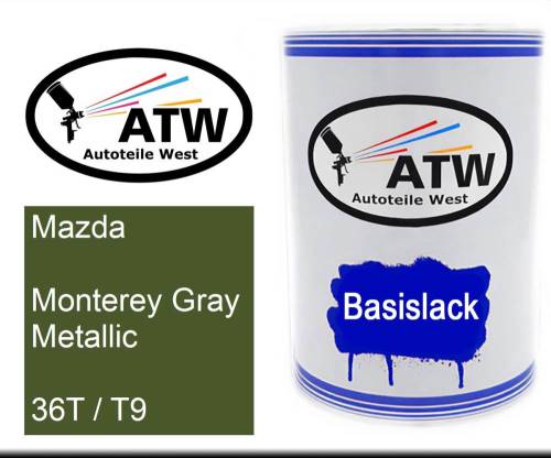 Mazda, Monterey Gray Metallic, 36T / T9: 500ml Lackdose, von ATW Autoteile West.